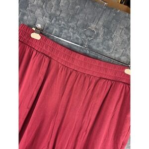 AnyBody Loungewear Womens XL Petite Burgundy Red Knit Jogger Pants Pockets